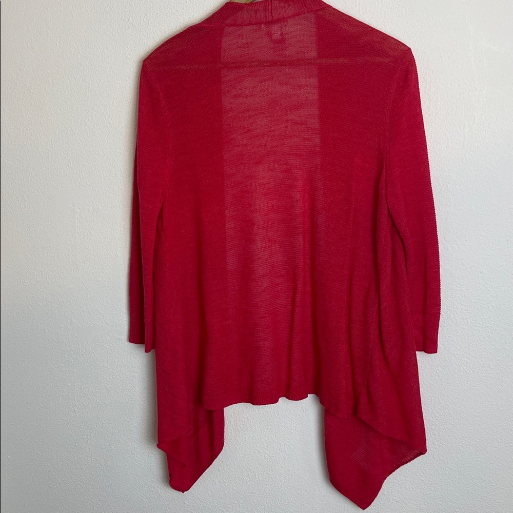 Chicos Open, Drape Front Cardigan red 2 - Picture 5 of 6